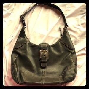 Black leather hobo by Coach
